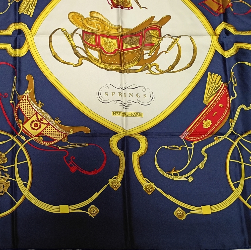 ❤️NWOT HERMES SPRINGS LEDOUX CARRIAGE Silk Twill Piano Shawl Scarf 36X36 - Picture 7 of 10